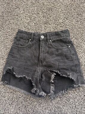 cotton on black denim shorts
